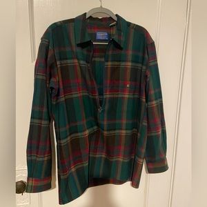 Pendleton 1/2 zip wool flannel shirt excellent condition.  Large